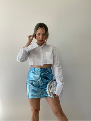 Metallic shop vinyl skirt