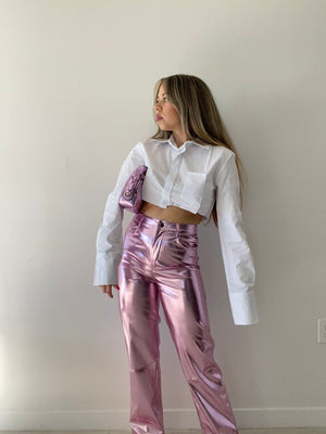 Pink Metallic Pants - Shop on Pinterest